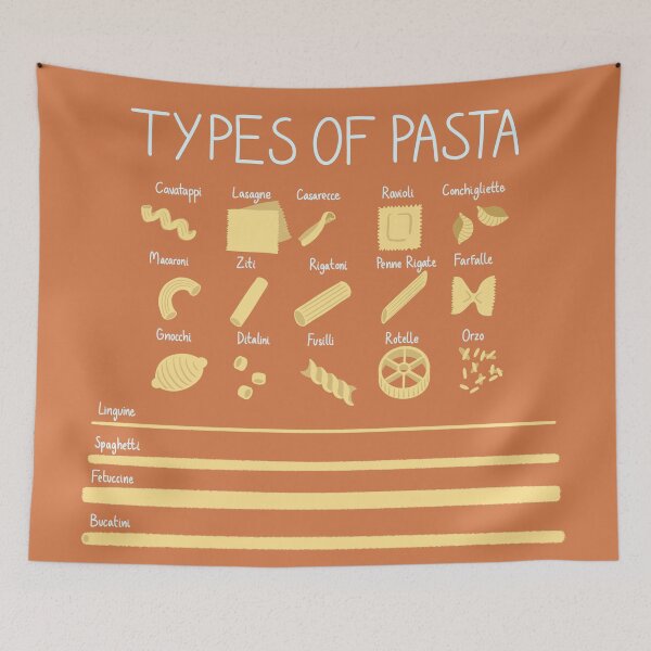 Item preview, Types of Pasta Diagram (Orange) designed and sold by nina-aagaard.