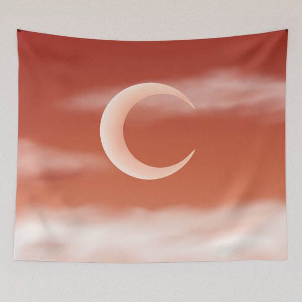 Item preview, Crescent Moon Orange Cloud Scene designed and sold by ToriaScarlett.