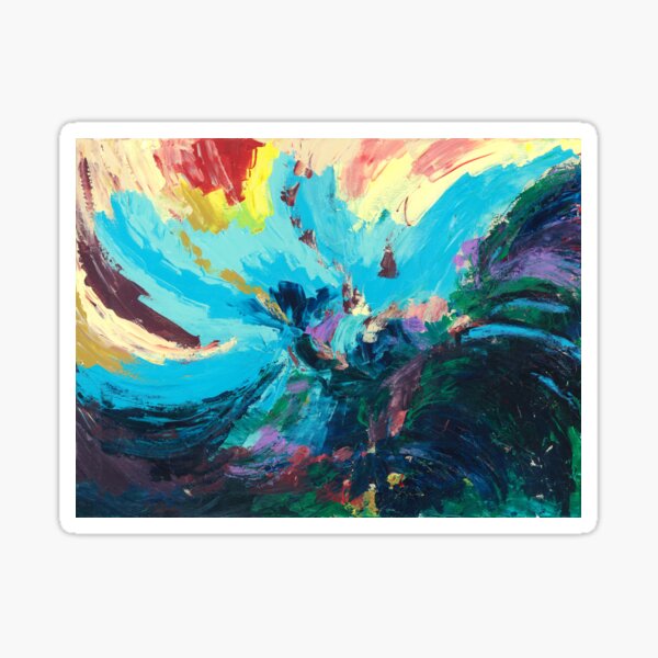 Item preview, Flash, Color Burst, Abstract Landscape Painting by Courtney Hatcher designed and sold by cghatcherart.