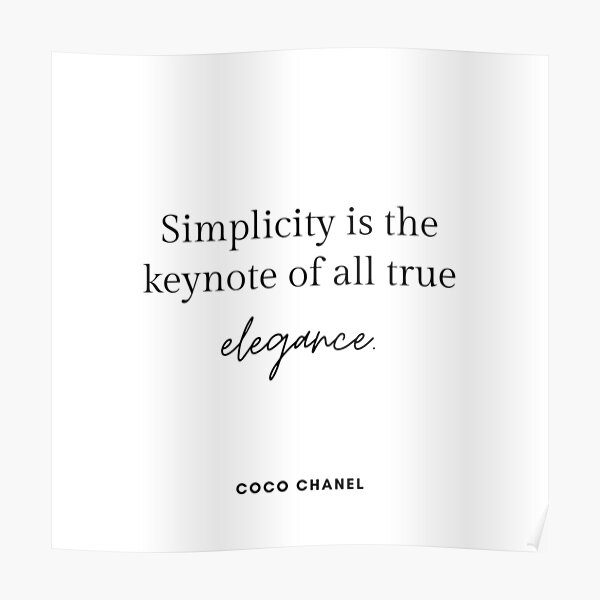 Posters Sur Le Theme Citations De Coco Chanel Redbubble