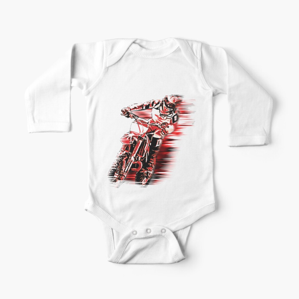 Body Para Bebe Motocross Piloto Rojo De Icolor4u Redbubble