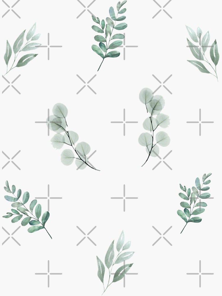 Aperçu 3 sur 3. Sticker avec l'œuvre Ensemble de plantes vertes sauge mignonnes pour les mamans de plantes créée et vendue par MNCO.