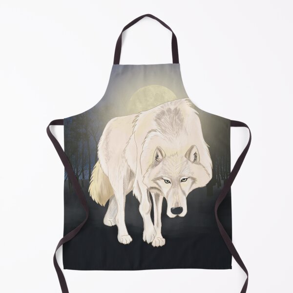Item preview, Staring wolf by moonlight designed and sold by Brushes with Nature.