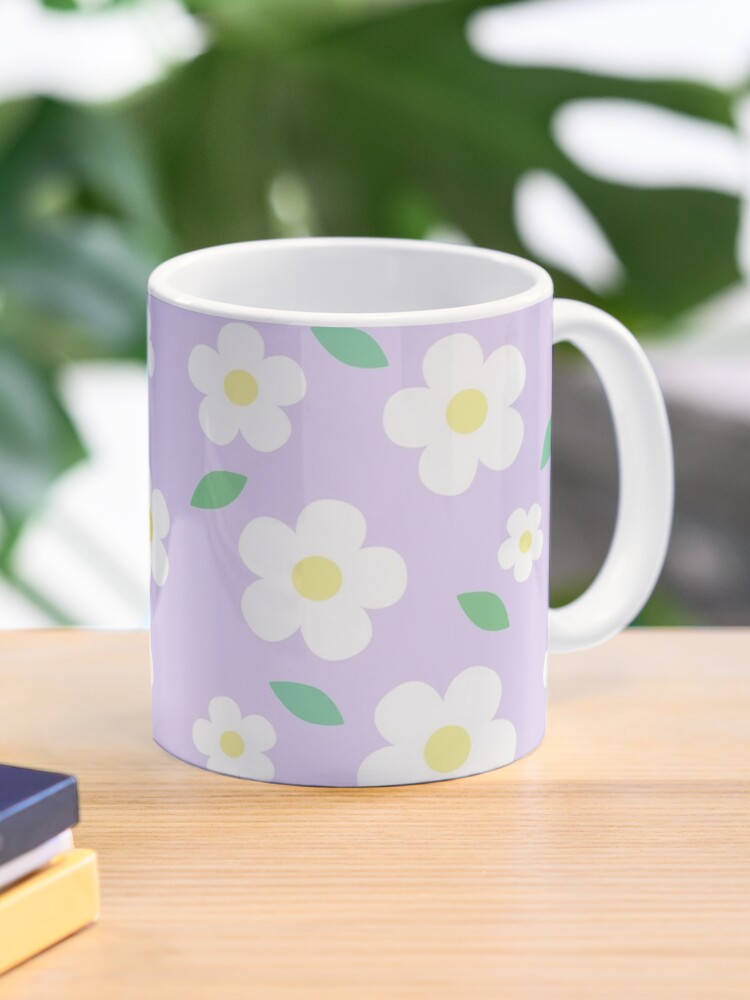 Hand built coffee cup, pastel flower