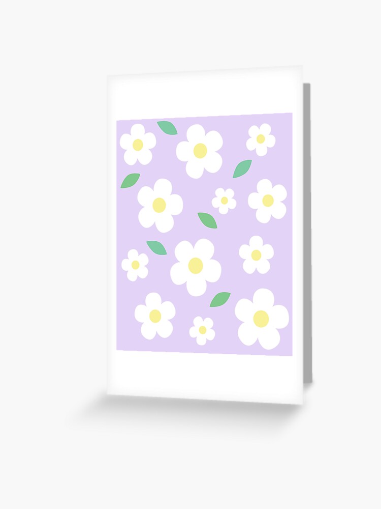 Carte de vœux « Fleur Blanche Pastel Lavande Violet Kawaii Mignon  Cottagecore Esthétique », par candymoondesign | Redbubble