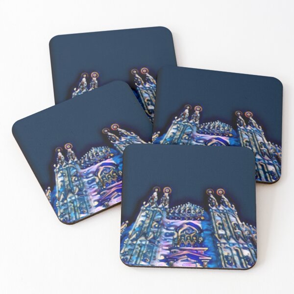 Item preview, Spain Sagrada Familia Barcelona Blue Digital art Fairy Tale Mosaic watercolor designed and sold by conceptDVS.