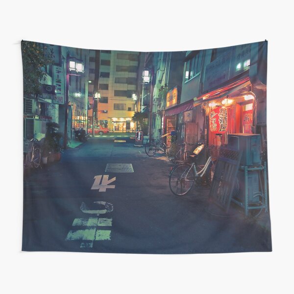Neo Tokyo - Quiet street in Shinjuku Tapestry