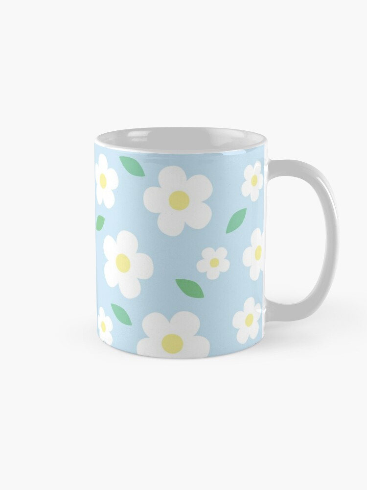 White Flower Pastel Blue Kawaii Cute Cottagecore Aesthetic Coffee Mug for  Sale by candymoondesign