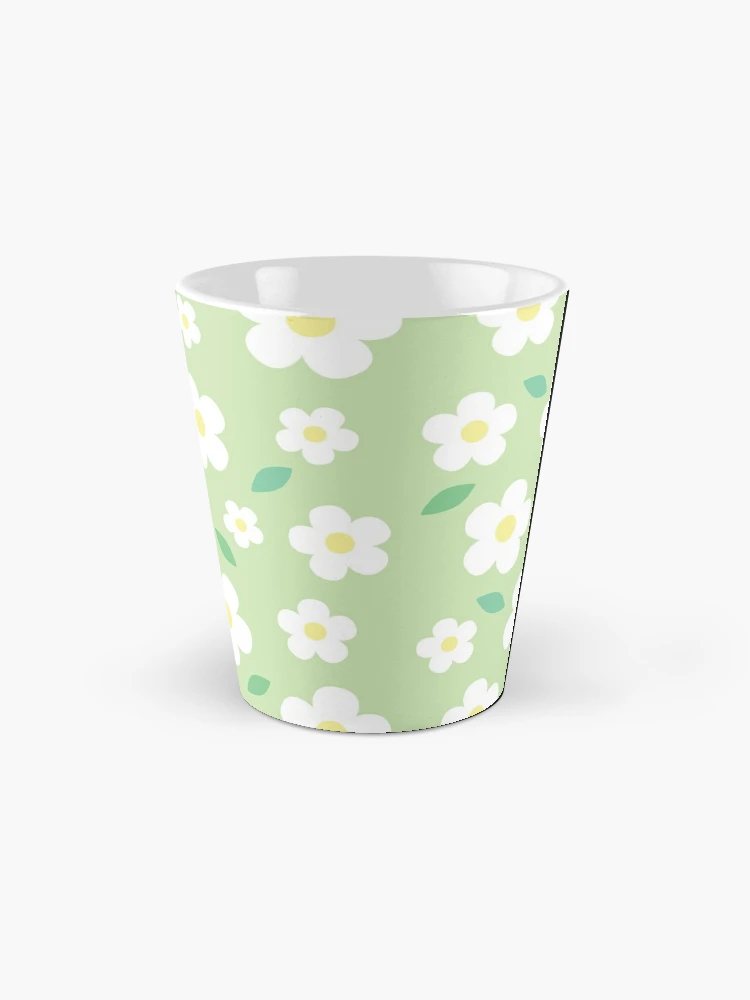 White Flower Pastel Green Kawaii Cute Cottagecore Aesthetic Coffee Mug for  Sale by candymoondesign