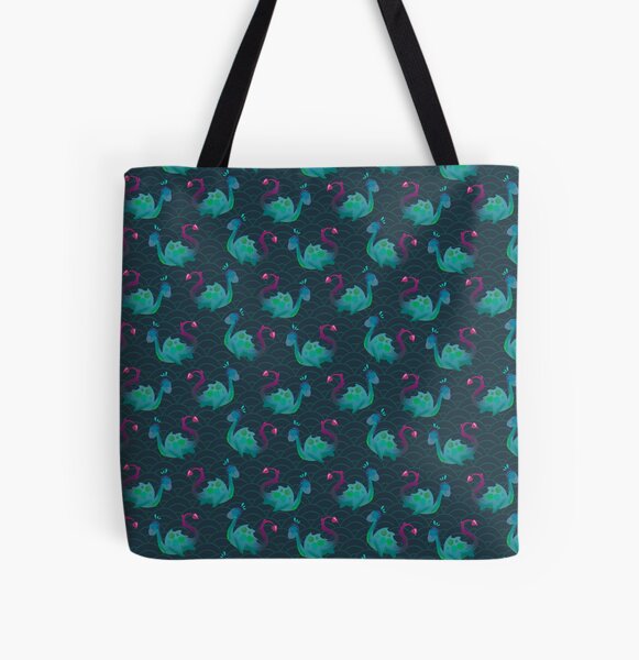 Nessie motif Tote bag doublé