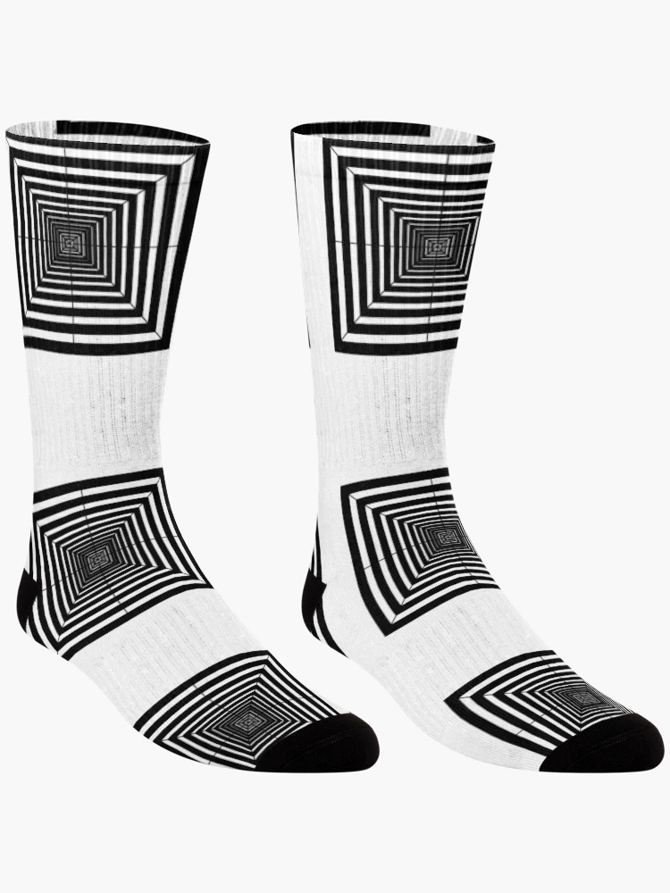 Thumbnail 3 of 5, Socks, black white rectangular loop designed and sold by basitcv.