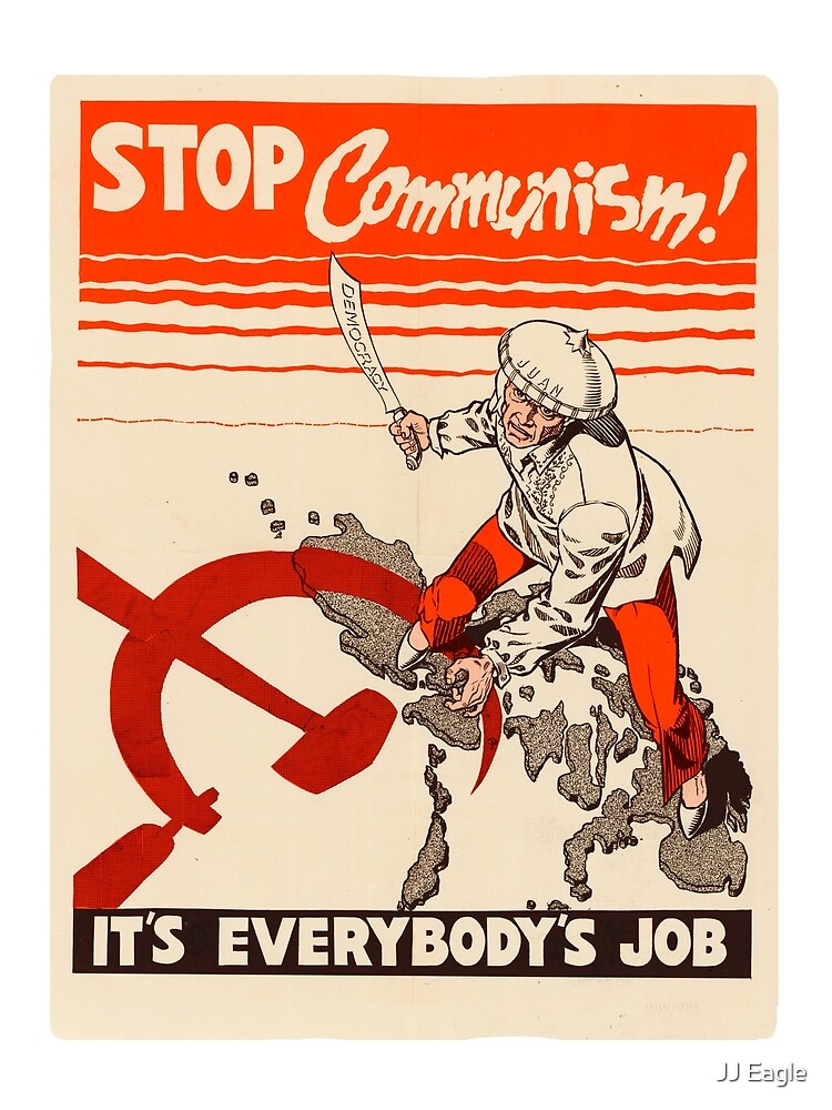 1951 Stop Kommunismus Propaganda Plakate Kalter Krieg Grusskarte Von Backenpooder Redbubble