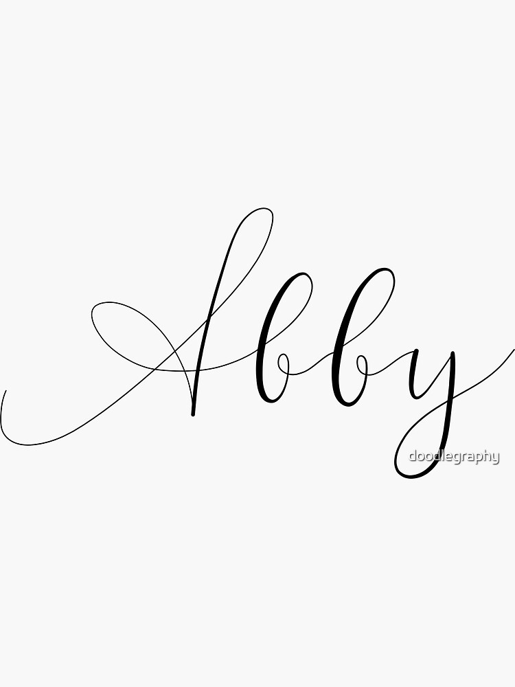 “Abby Calligraphy” Sticker for Sale by doodlegraphy | Redbubble