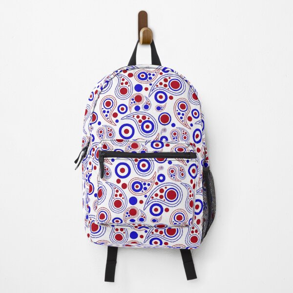 Item preview, Red white and blue paisley style pattern designed and sold by Auslandesign.