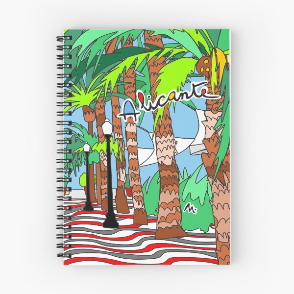 Item preview, Esplanade of Alicante with palm trees, illustration, souvenirs, travel memories, visit to Alicante in color designed and sold by Miduart.