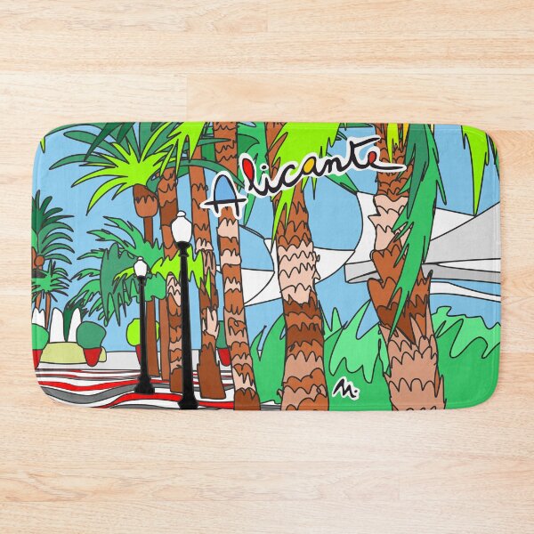 Item preview, Esplanade of Alicante with palm trees, illustration, souvenirs, travel memories, visit to Alicante in color designed and sold by Miduart.