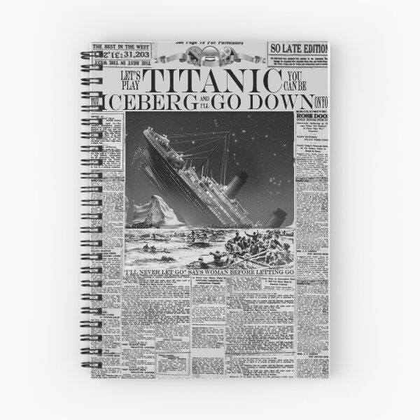 Item preview, Mock Titanic Newspaper Headline B/W v2 designed and sold by BoxOfGraphics.