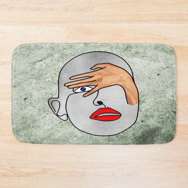 Item preview, Light abstract peekaboo face on a light green background. decorating, interiors designed and sold by jayne0524.