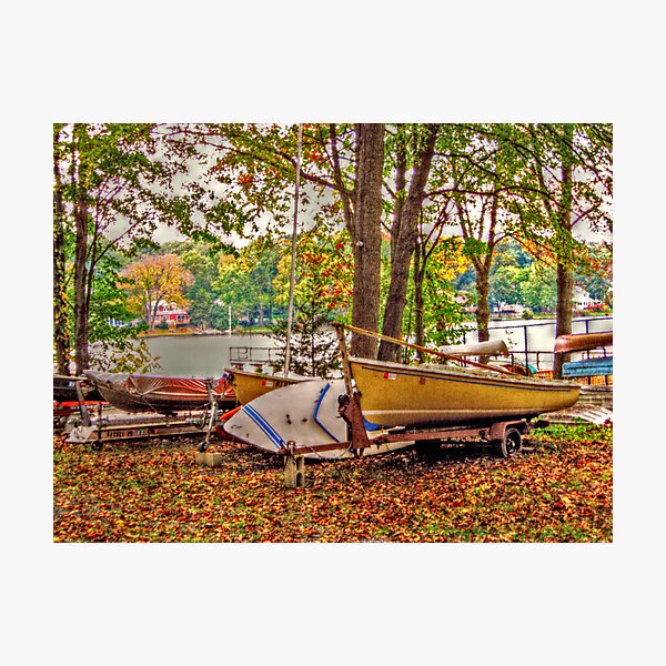 Item preview, Boats At Rest, Packanack Lake, Wayne NJ USA designed and sold by Jane Neill-Hancock.