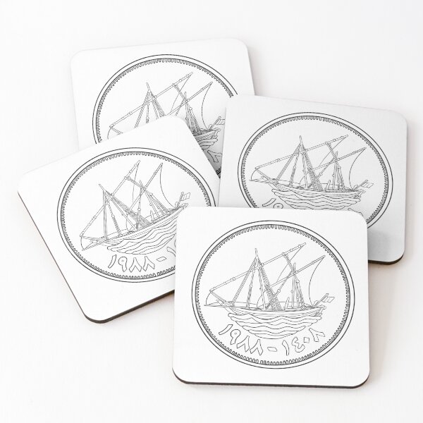Item preview, Kuwait coin back side (fils) - black outline designed and sold by Guwwa from Kuwait.