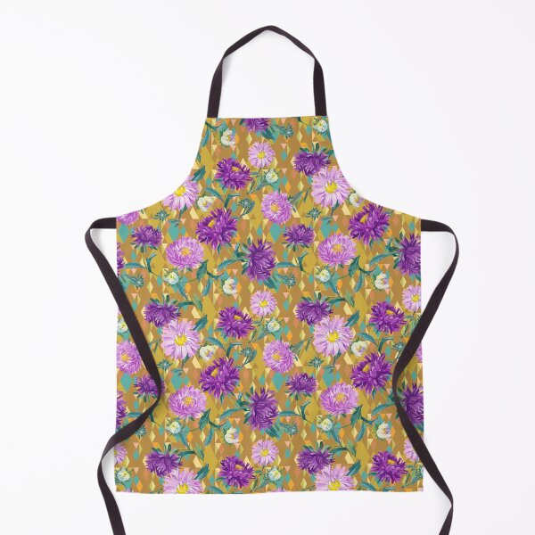 Item preview, Asters on gold Argyle background designed and sold by Irina Ivanova.