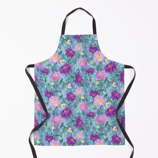 Item preview, Asters on green-blue Argyle background designed and sold by Irina Ivanova.