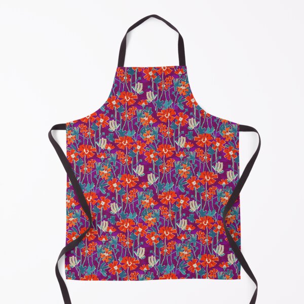 Item preview, Fiery red flowers on violet background designed and sold by Irina Ivanova.
