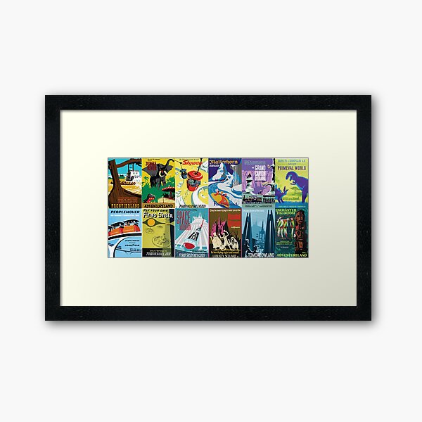 Vintage Ride Posters Framed Art Print