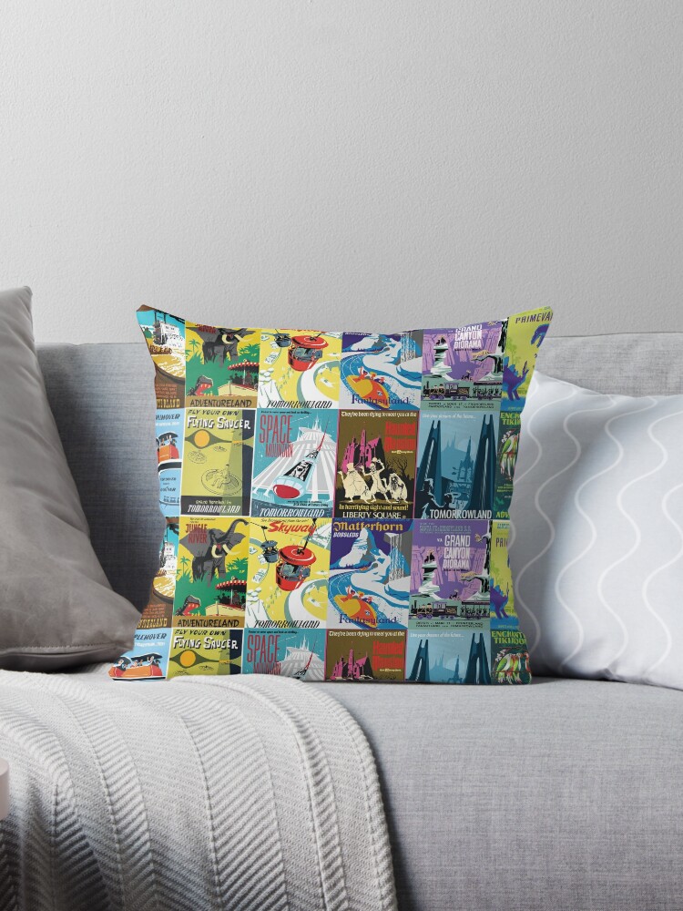 Vintage Ride Posters Throw Pillow for Sale by themouselets