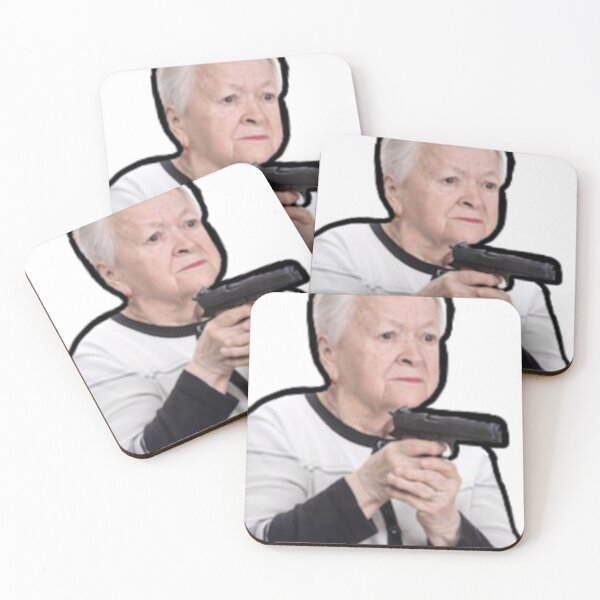 Item preview, Old Woman with Gun Meme designed and sold by Kimberly Webb.