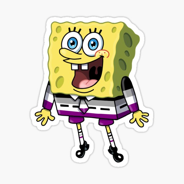 Spongebob Asexual Pride Sticker For Sale By Bobapuma Redbubble