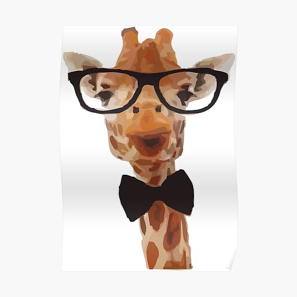 Poster Giraffe Mit Brillen Redbubble