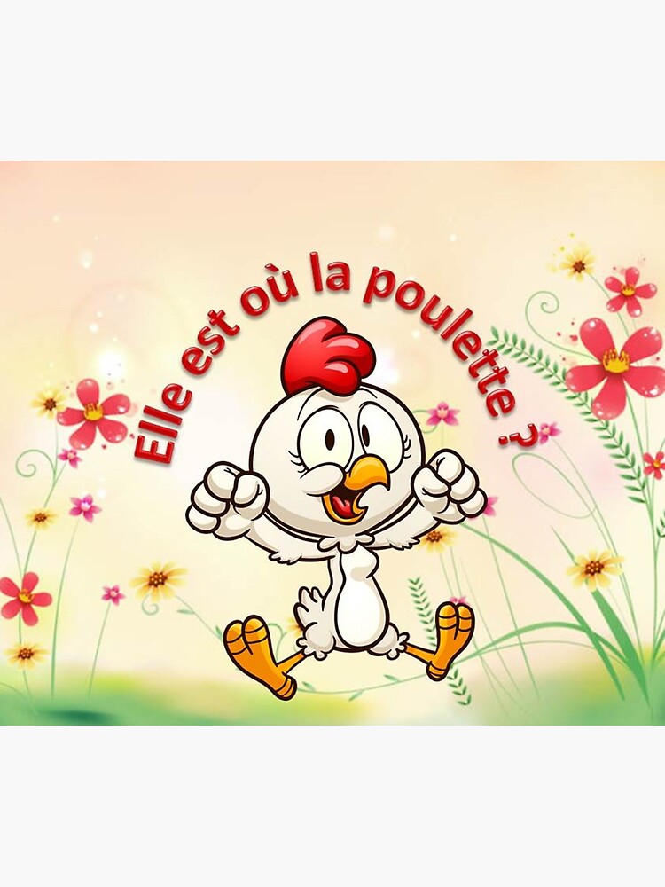 "COCOTTE Humor Henne Zeichnung Rose Blumenmädchen Frau Cartoon