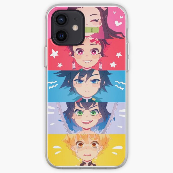 Kimetsu no Yaiba Chibbi mignon Coque souple iPhone