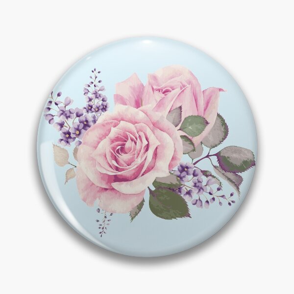 Item preview, Beautiful Vintage Pink Roses on Soft Blue  designed and sold by PinkRainbow.
