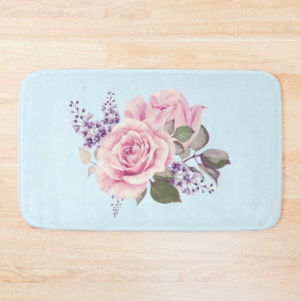 Item preview, Beautiful Vintage Pink Roses on Soft Blue  designed and sold by PinkRainbow.