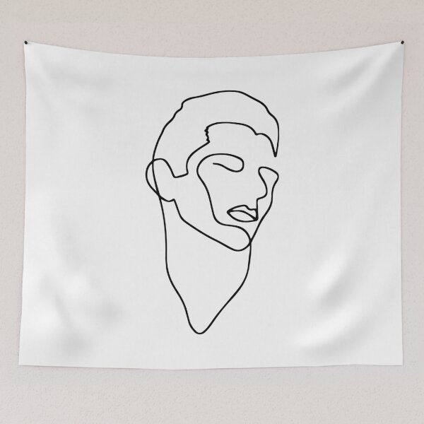 Item preview, Abstract Male Fashion Model Portrait - One Line Drawing designed and sold by RLYGR8.