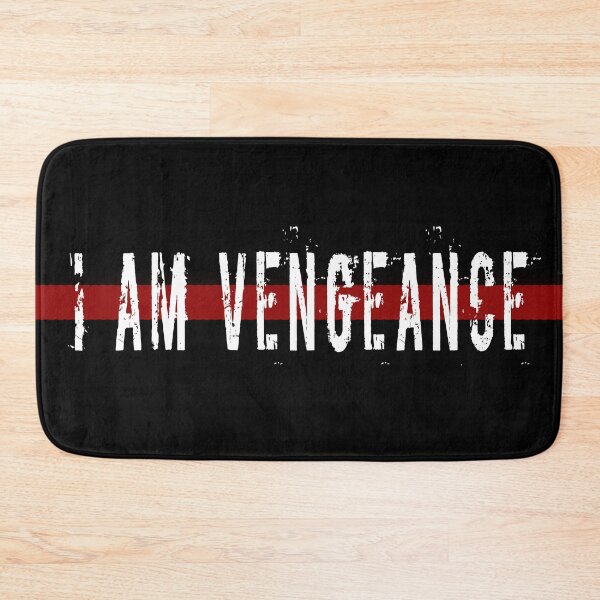 Item preview, I AM VENGEANCE revenge bat man black and red artwork designed and sold by CreatedbyJR.