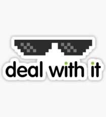 deal with it (black text) Sticker