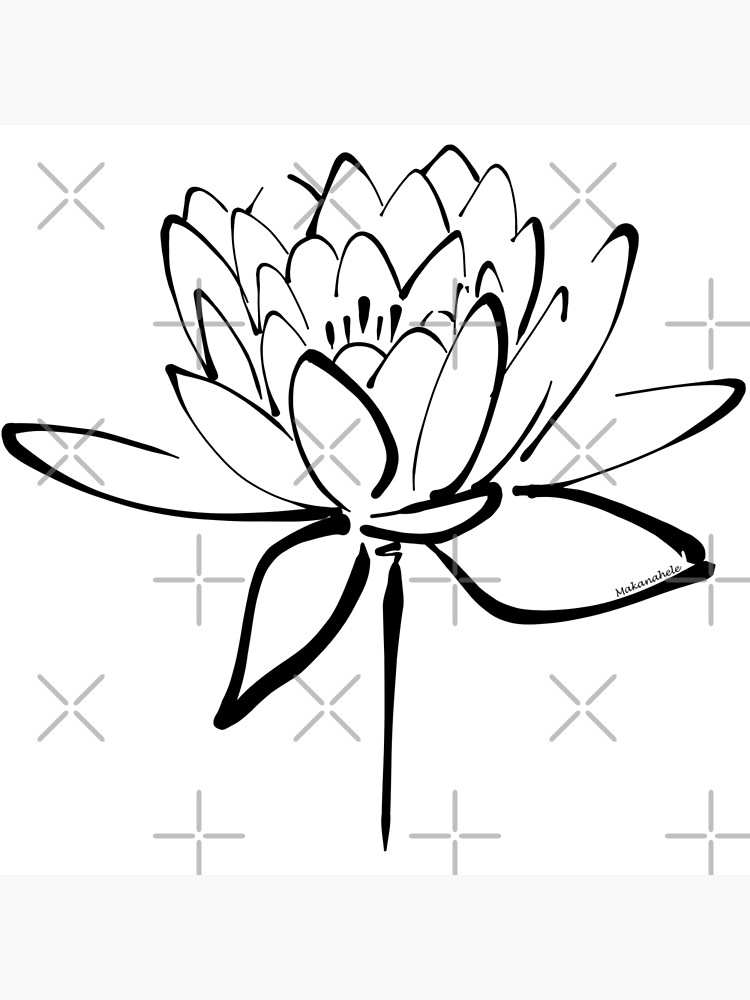 Lotus Flower Calligraphy (Black) by Makanahele