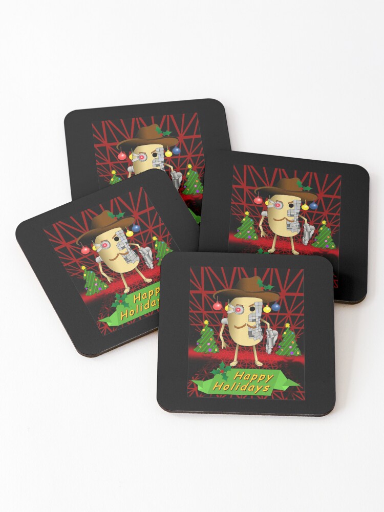 Mr P Piggy Roblox Christmas Coasters Set Of 4 By Freedomcrew Redbubble - santa roblox christmas