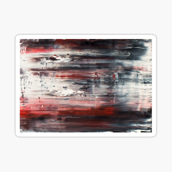 Abstrakte Grafik # 3.1 - Schwarze, weiße, rote Wellen Sticker