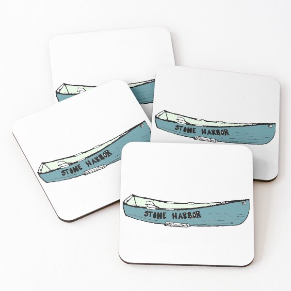 Item preview, Stone Harbor Boat- Blue and Light Green designed and sold by annawojeck.