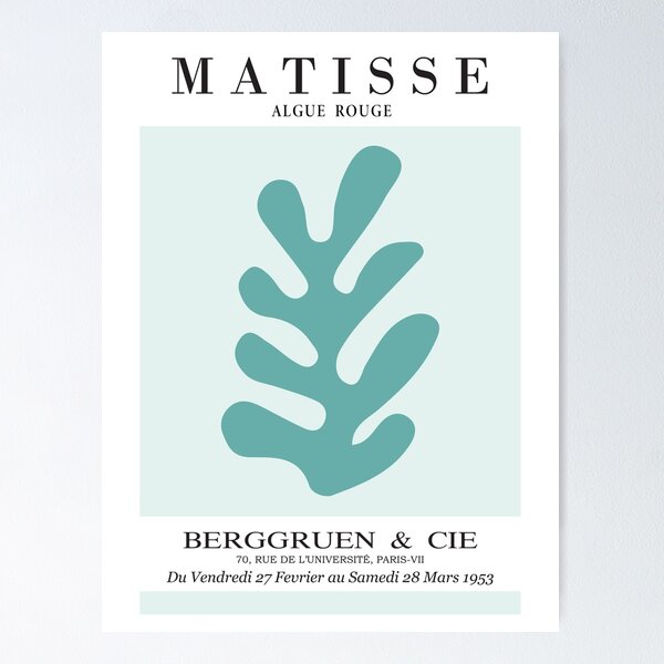 Item preview, Henri Matisse - Algae Cutout - Turquoise designed and sold by artswag.