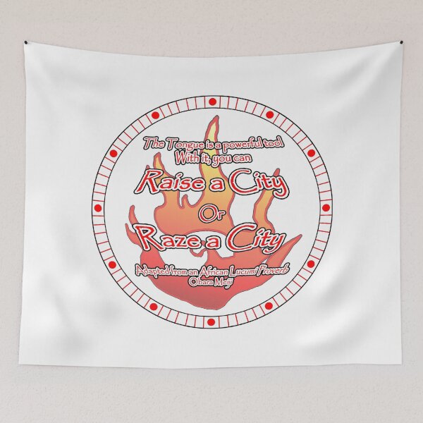 Item preview, Odu Proverbs: Obara Meiji- The Tongue is Fire (White) designed and sold by foxandtigersden.