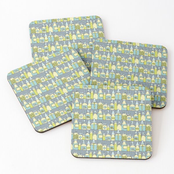 Item preview, Green pharmacy bottles pattern designed and sold by Eenig.