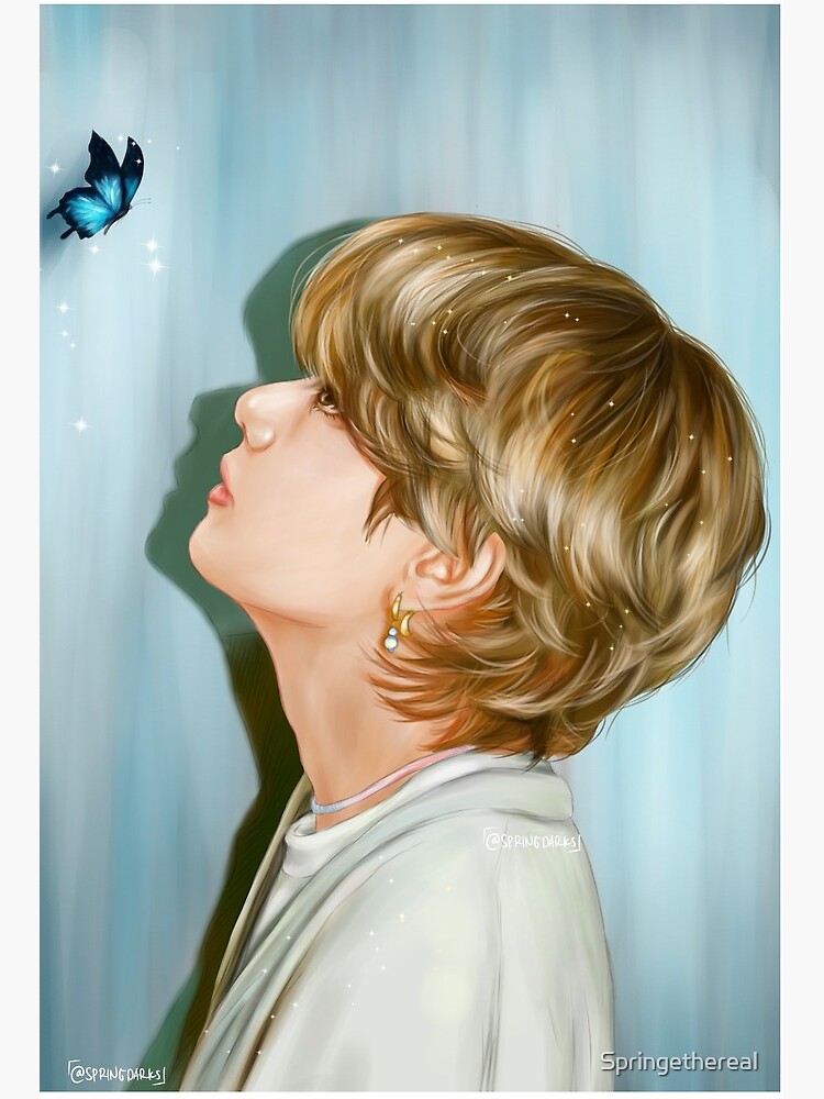 Bts V Taehyung Dynamite Fanart Galeriedruck Von Springethereal Redbubble