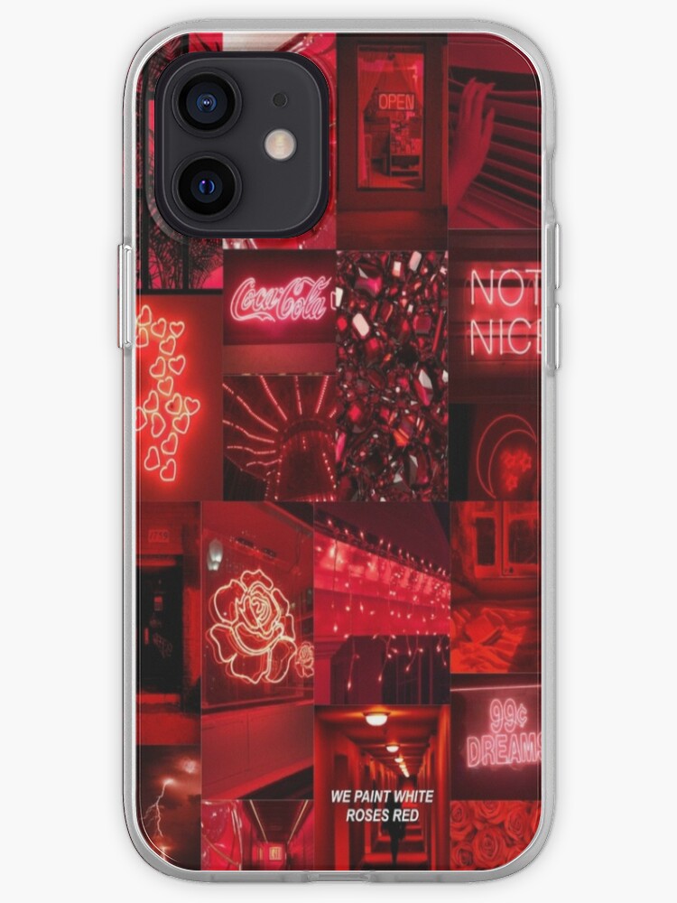 Red Aesthetic Collage Iphone Case Cover By Laurenmblad Redbubble