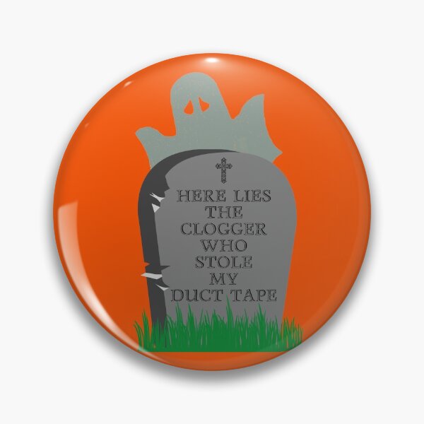 Item preview, Halloween clogger tombstone ghost duct tape orange designed and sold by GrammarDance.