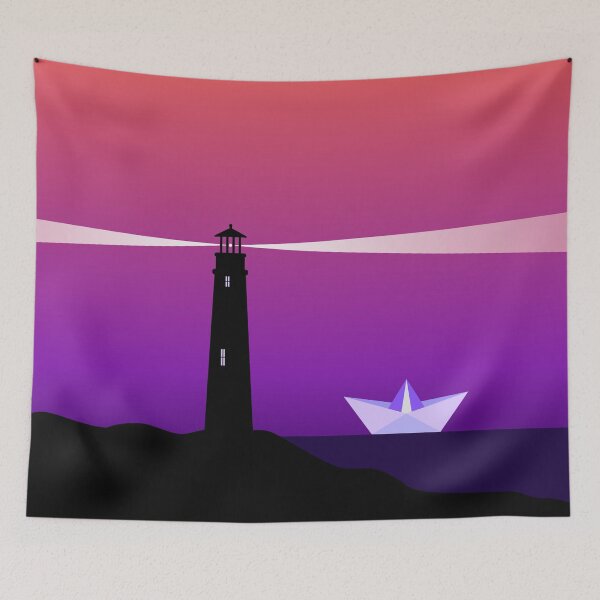 Item preview, Lighthouse and a paper boat in the sunset. Illuminate the way  designed and sold by TashaVector.